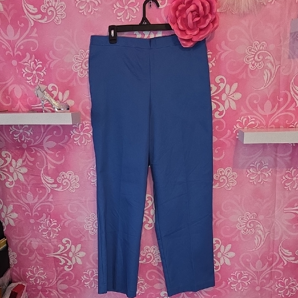 Alfred Dunner Vibrant Blue Straight Leg Pants